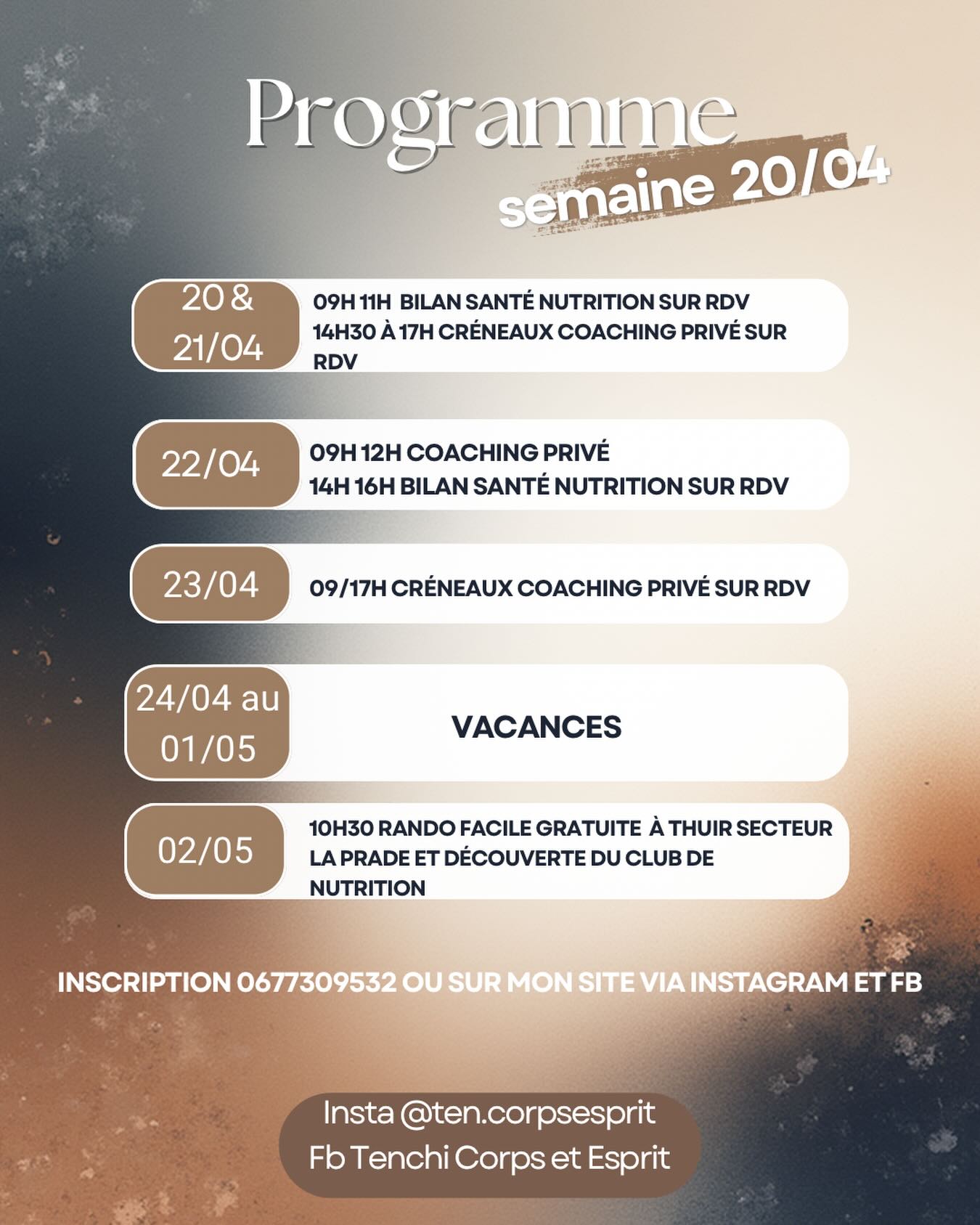 PROGRAMME TENCHI CORPS ET ESPRIT