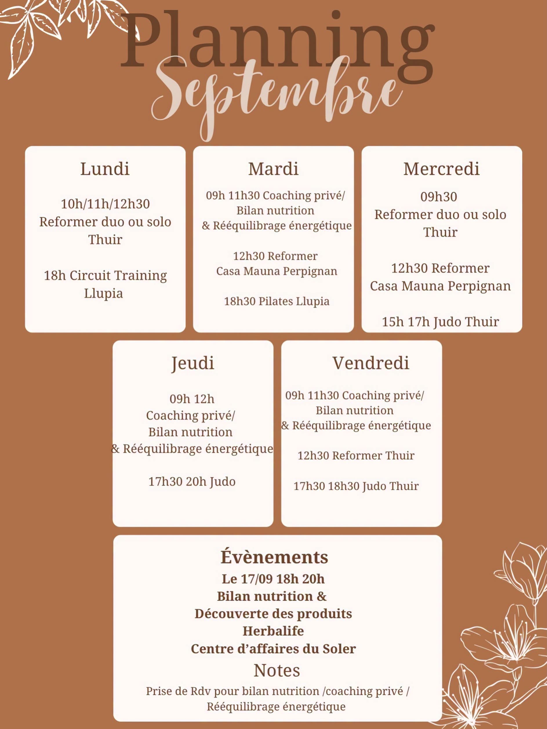 PROGRAMME SEPTEMBRE TENCHI CORPS ET ESPRIT