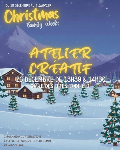 CHRISTMAS FAMILY WEEKS – ATELIER CRÉATIF D’HIVER