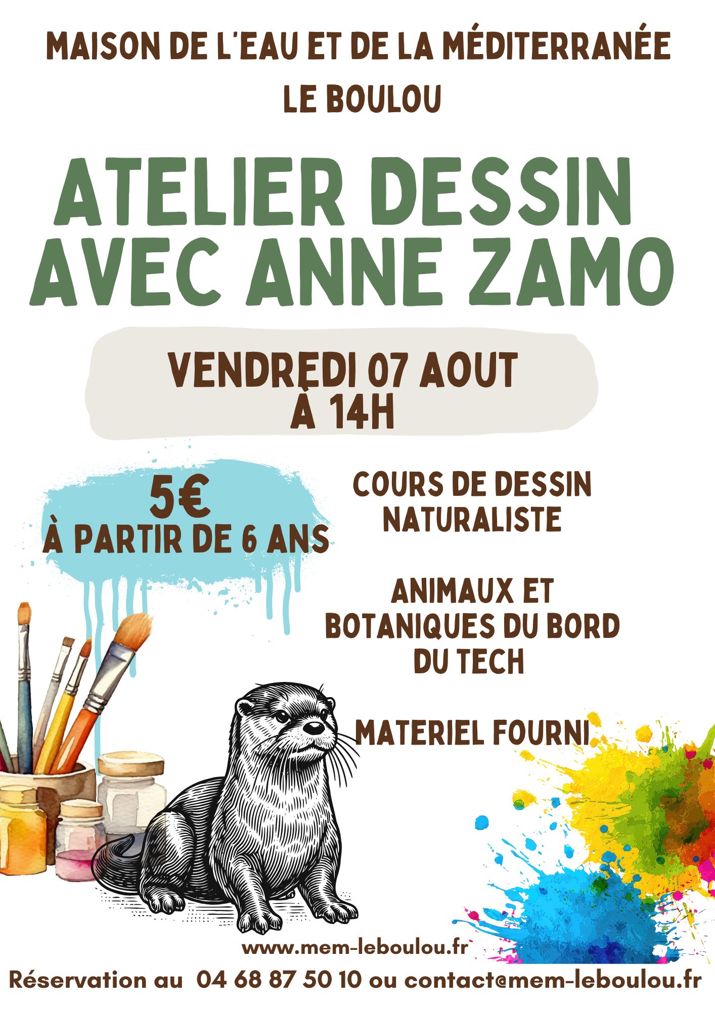 ATELIER DESSIN NATURALISTE AVEC L’ARTISTE ANNE ZAMO 
