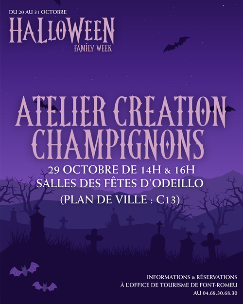 HALLOWEEN FAMILY WEEKS –  ATELIER CRÉATION ET DESSINS DE CHAMPIGNONS TERRIFIANTS
