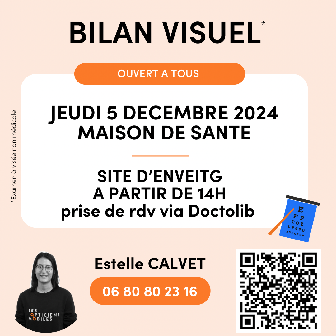 BILAN VISUEL AVEC VOTRE OPTICIENNE MOBILE