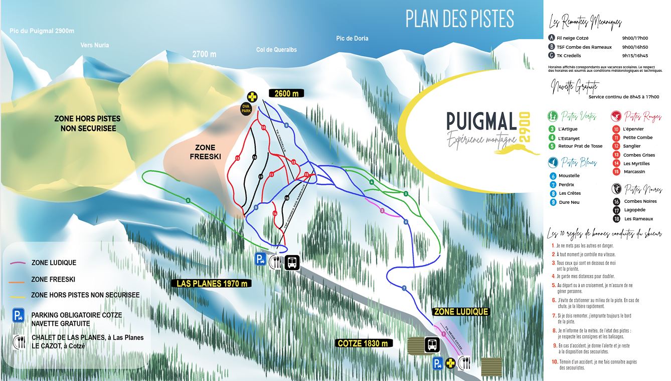 Plan des pistes-Puigmal 2900