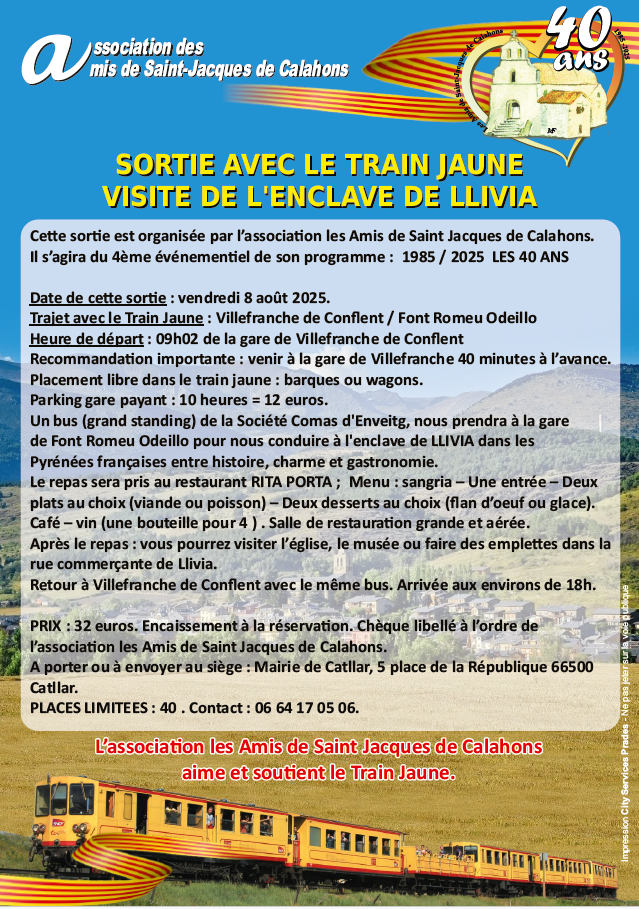 SORTIE AVEC LE TRAIN JAUNE VISITE DE L’ENCLAVE DE LLIVIA