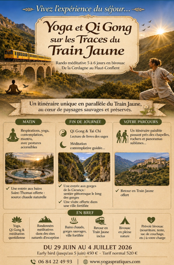 YOGA ET QI GONG SUR LES TRACES DU TRAIN JAUNE