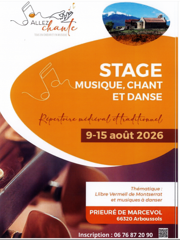 Stage musique, chant et danse au prieuré de marcevol