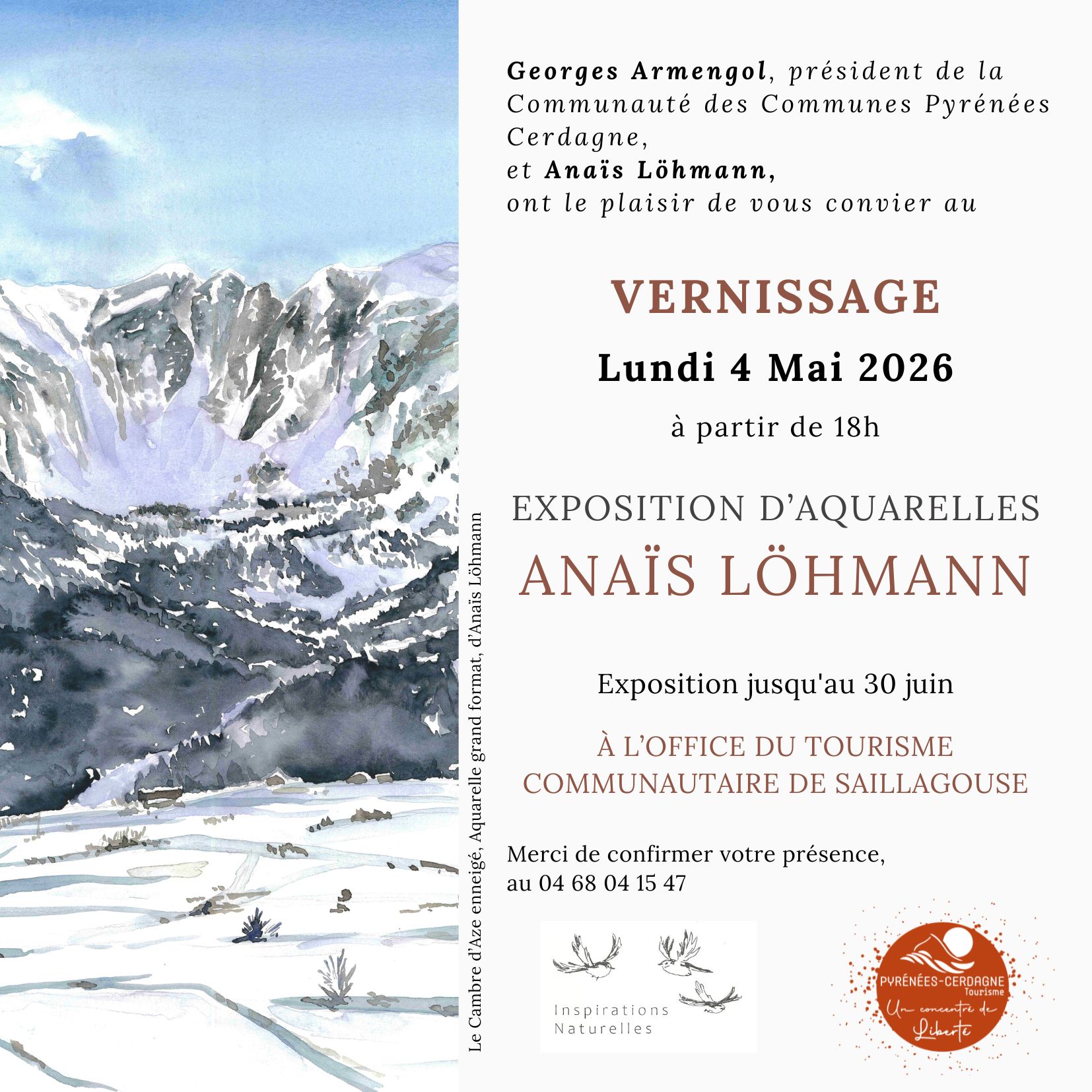 EXPOSITION D&rsquo;AQUARELLES: « ANAÏS LÖHMANN »
