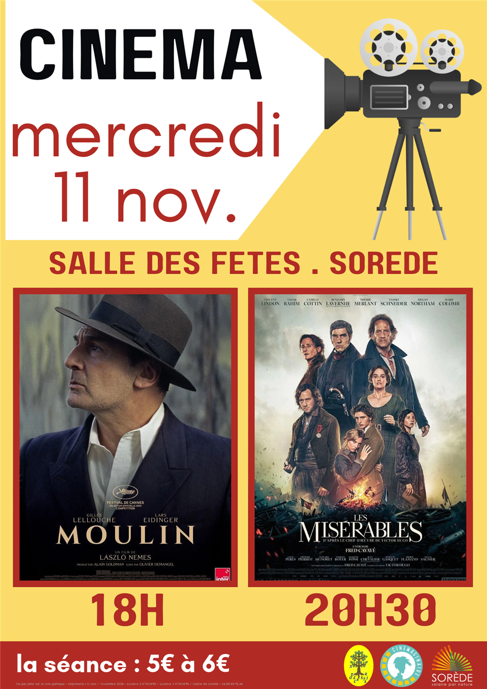 Seances de cinema: "Moulin" et "les miserables"
