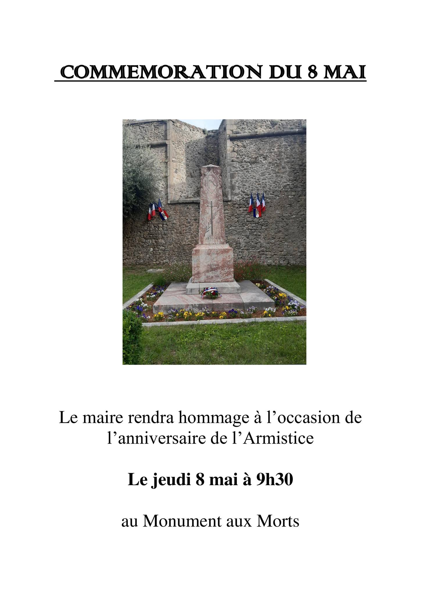 COMMEMORATION DU 8 MAI