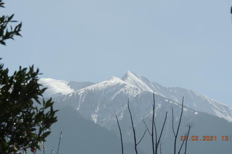 Vue sur le Canigó depuis la terrasse