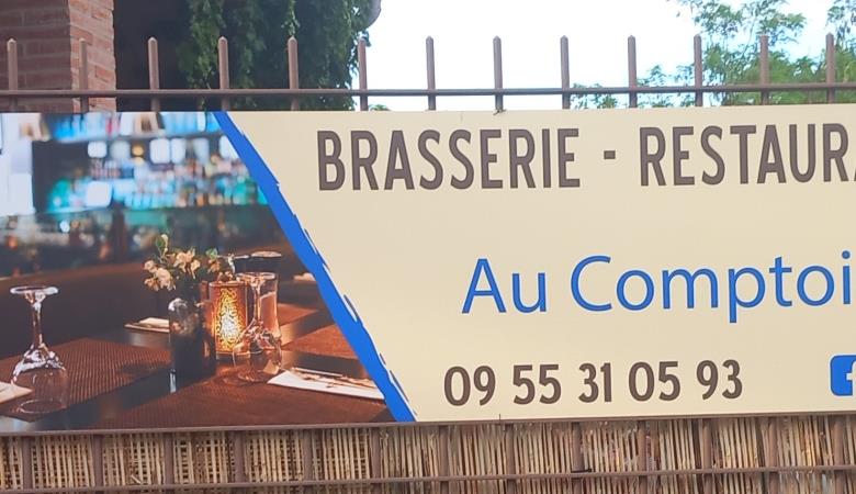 Enseigne Au comptoir de Triniach - Latour de Fr - C.ERY