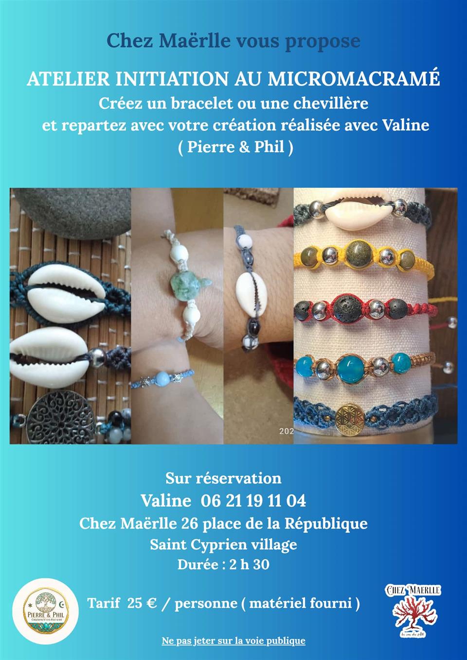 Chez maërlle - atelier initiation au micromacramé avec création d’un bracelet