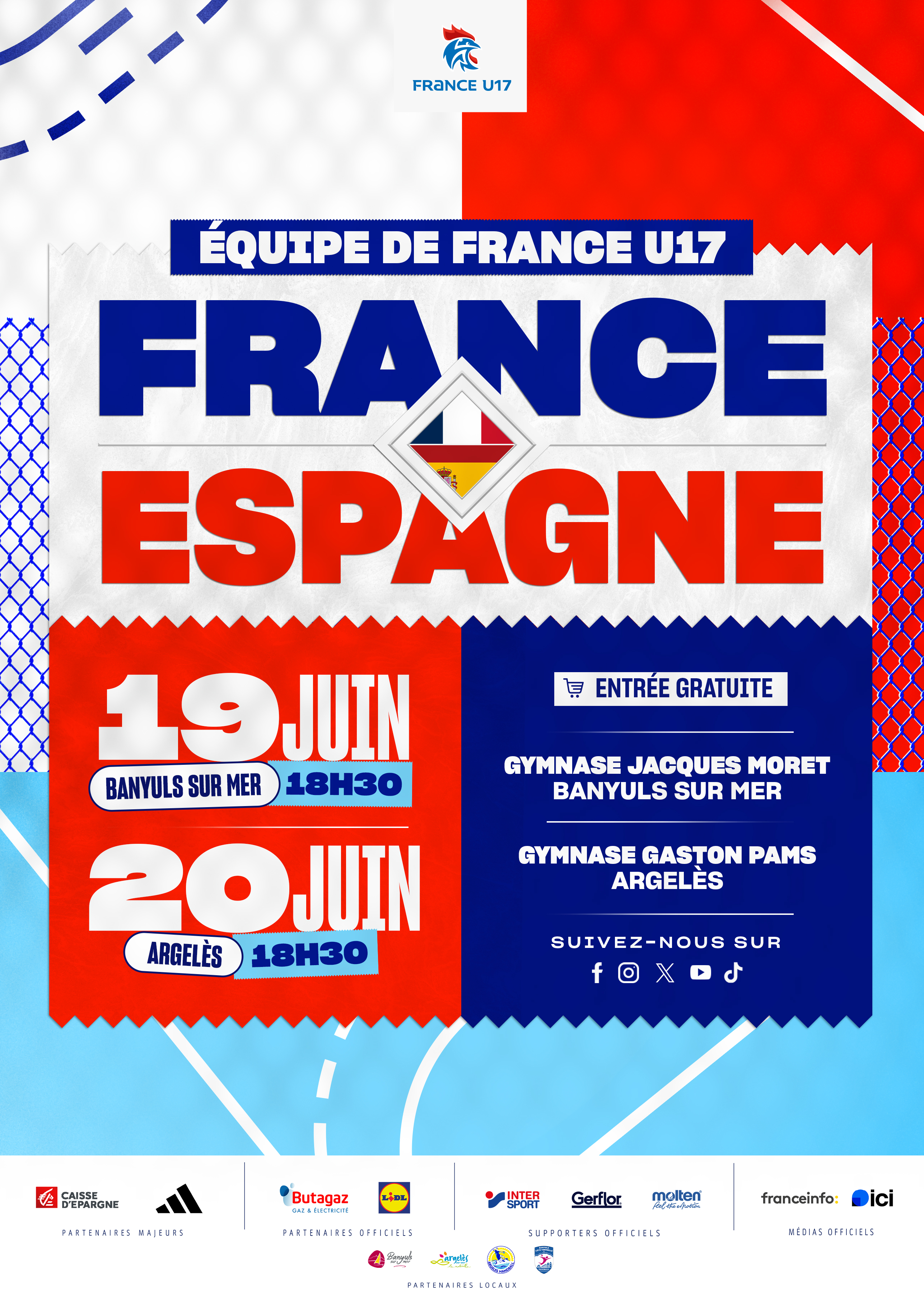 Rencontre france/espagne u17 de handball