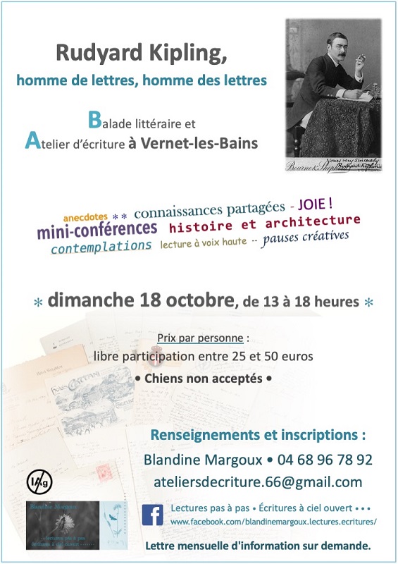 Balade litteraire et atelier d’ecriture: "Rudyard kipling, homme de lettres, homme des lettres"