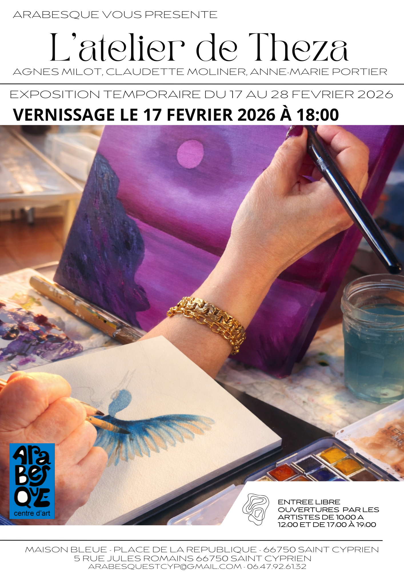 EXPOSITION COLLECTIVE « L&rsquo;ATELIER DE THEZA » CHEZ ARABESQUE