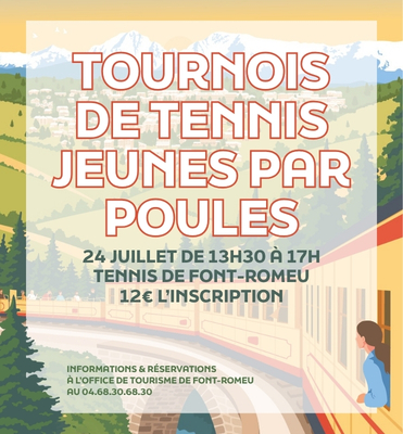 Tournoi de tennis jeunes par poules - vendredi 24 juillet