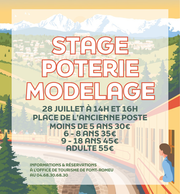 STAGE POTERIE MODELAGE – MARDI 28 JUILLET