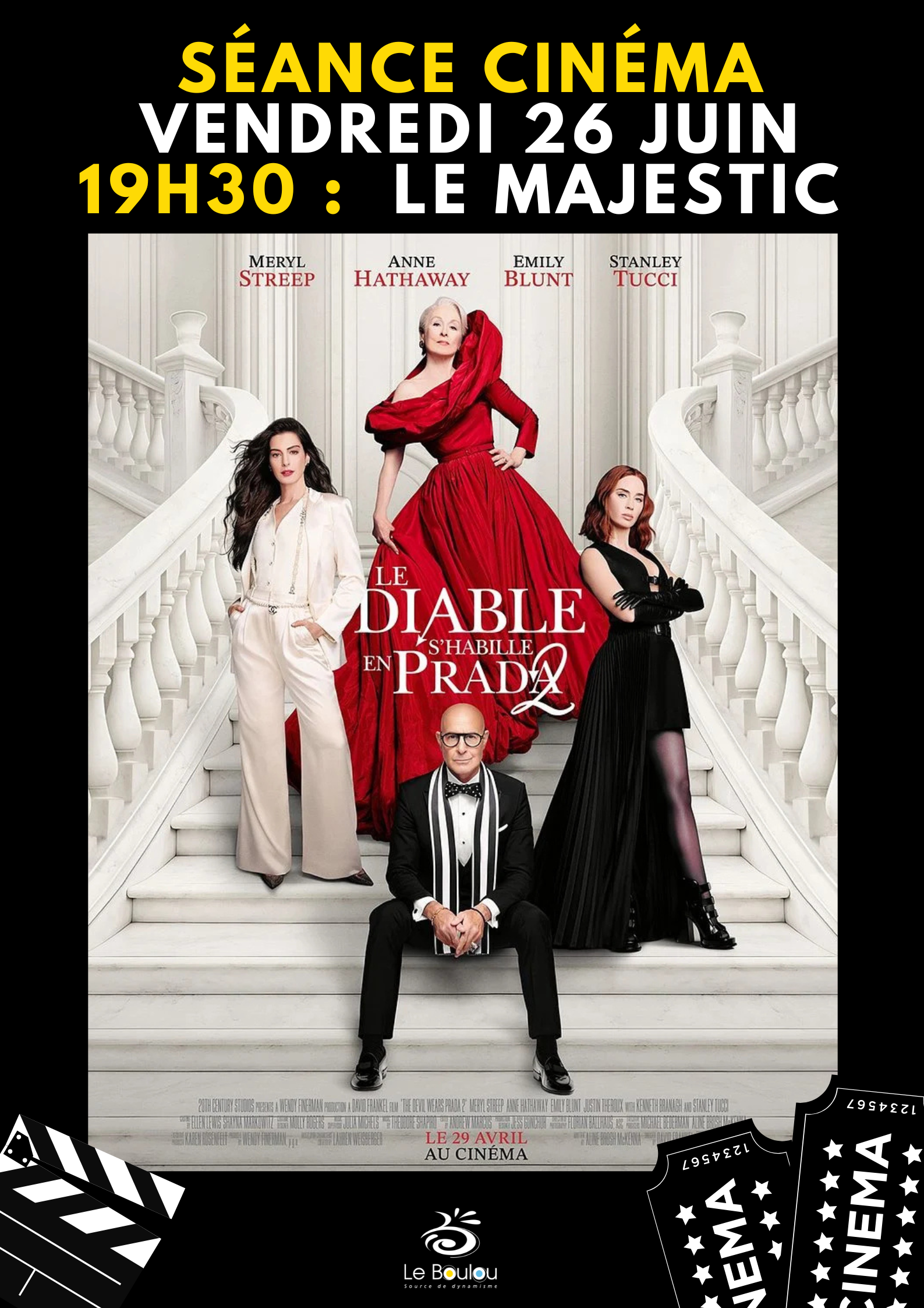Séance cinéma "le diable s’habille en prada 2"