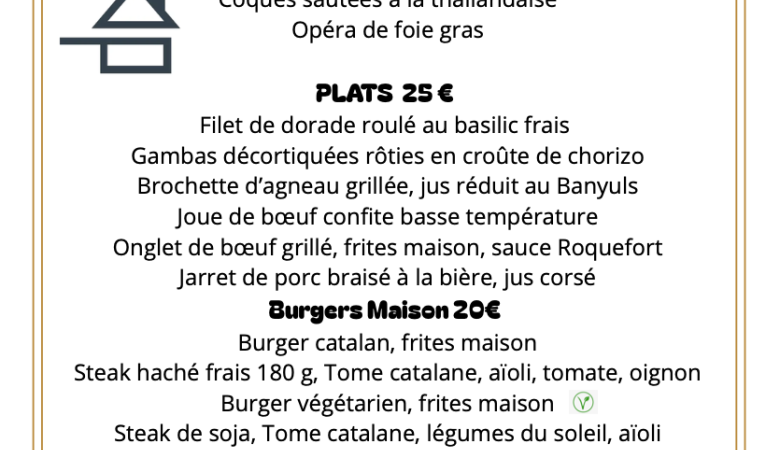 Menu 2026