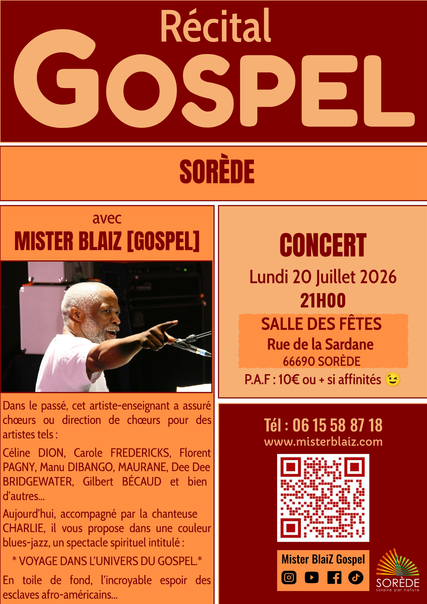 Concert gospel avec mister blaiz