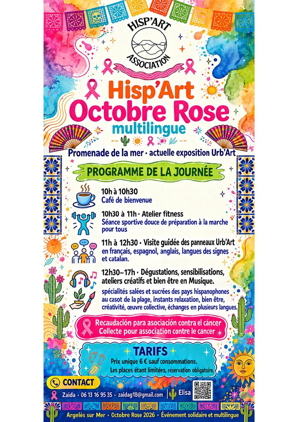 Hisp’art octobre rose multilingue - dimanche 11 octobre