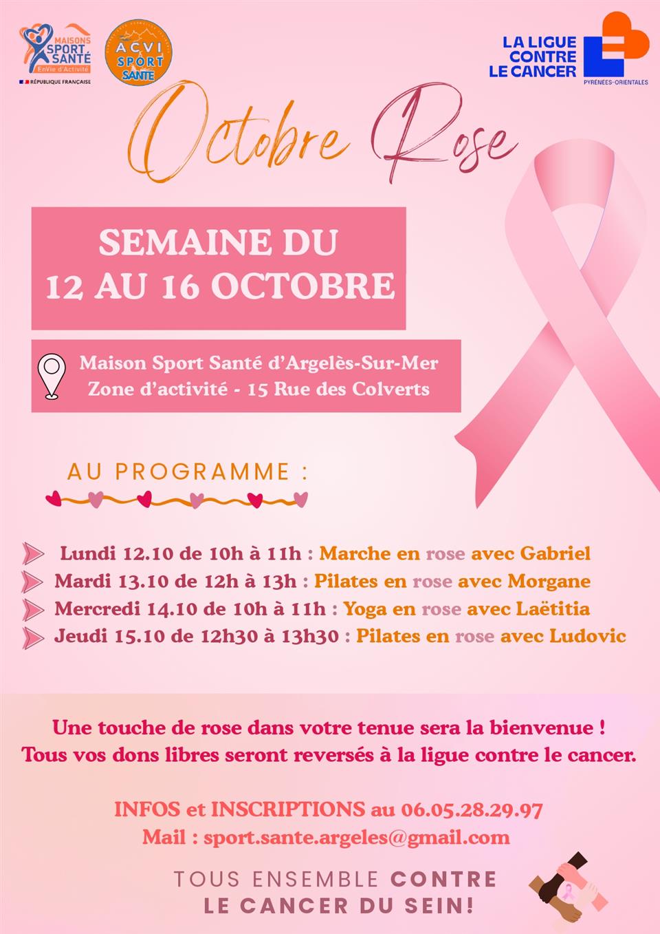 Octobre rose - semaine d’activités sportives