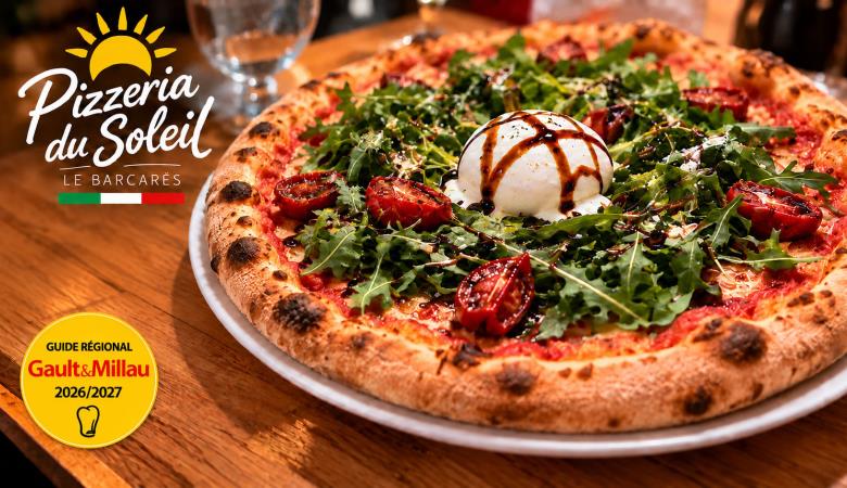 Pizza artisanale et badge Gault&Millau