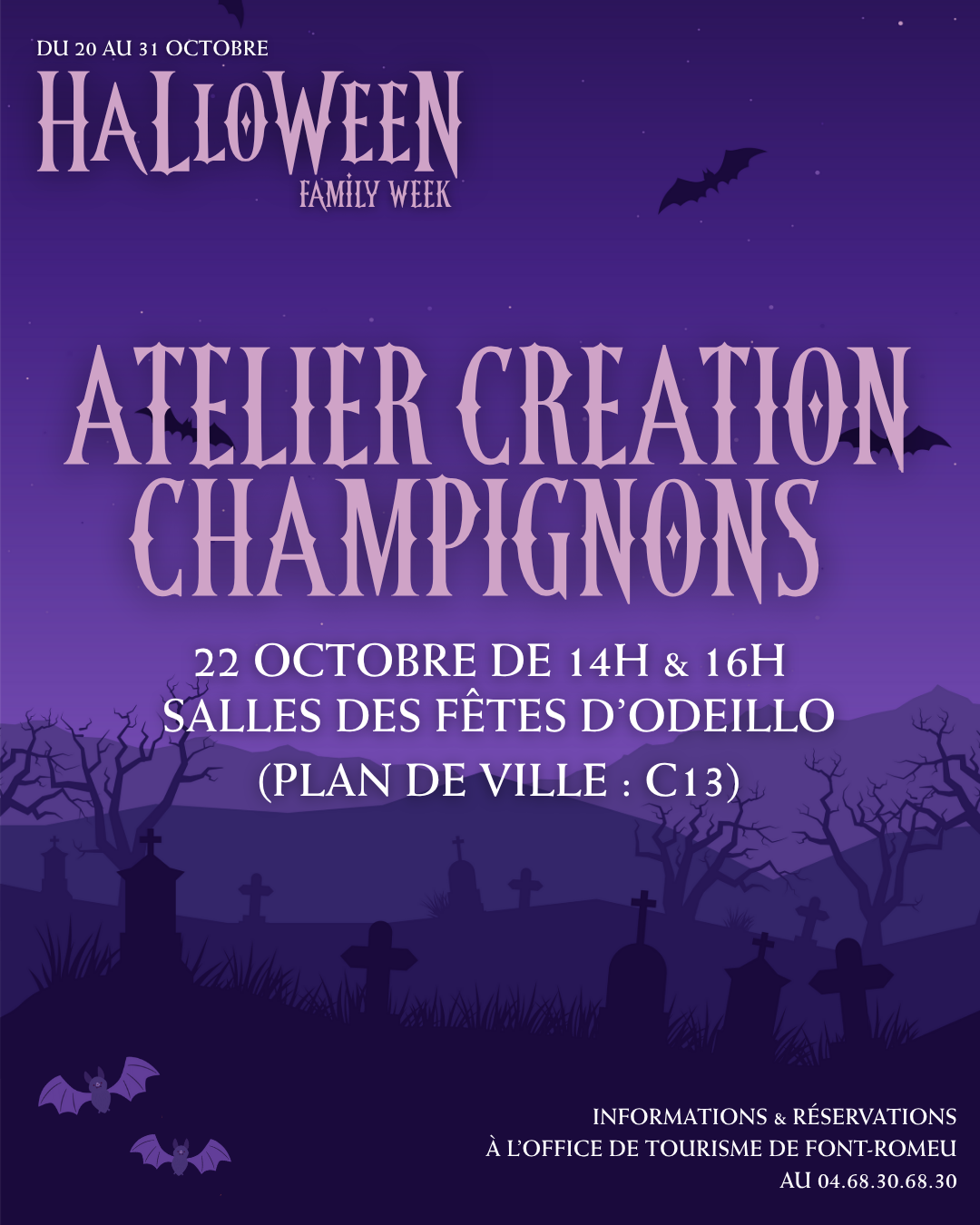 HALLOWEEN FAMILY WEEKS –  ATELIER CRÉATION ET DESSINS DE CHAMPIGNONS TERRIFIANTS