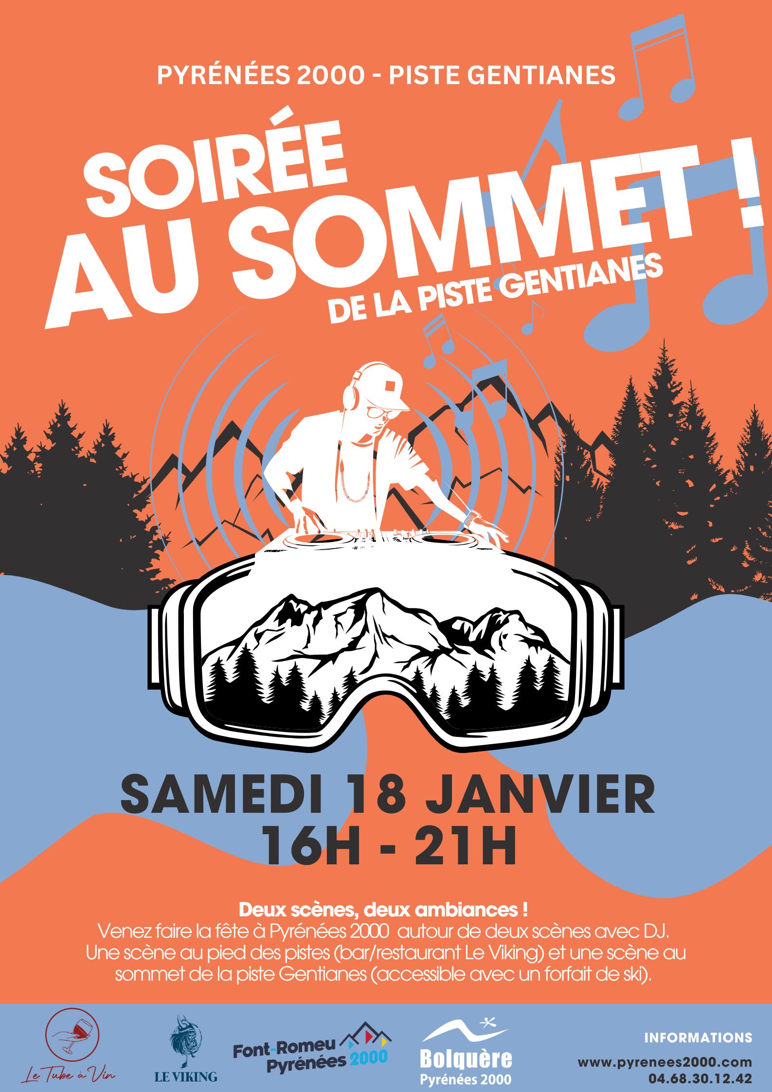 SOIREE AU SOMMET DE LA PISTE GENTIANES