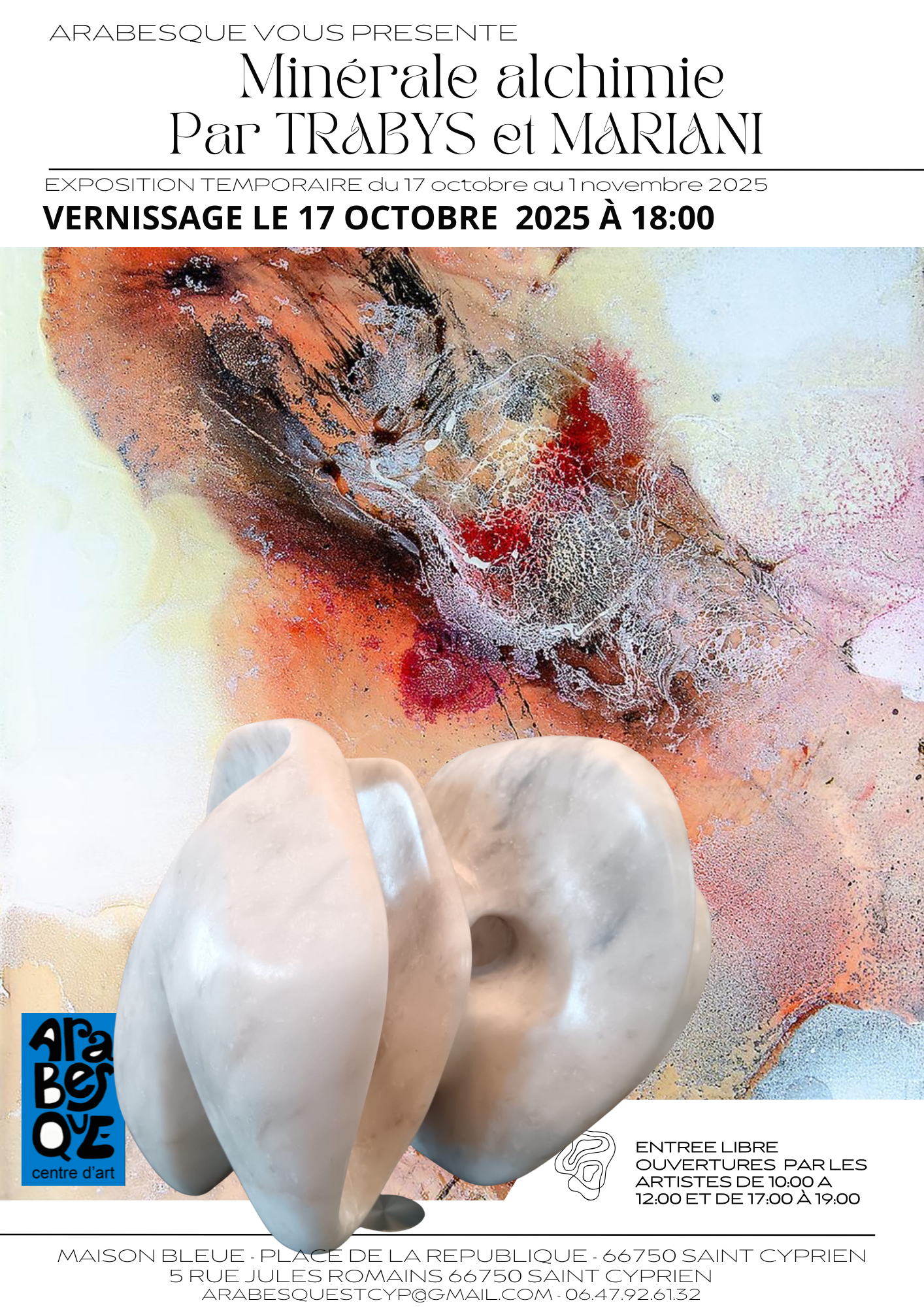 EXPOSITION TEMPORAIRE « MINÉRALE ALCHIMIE » PAR TRABYS ET MARIANI CHEZ ARABESQUE