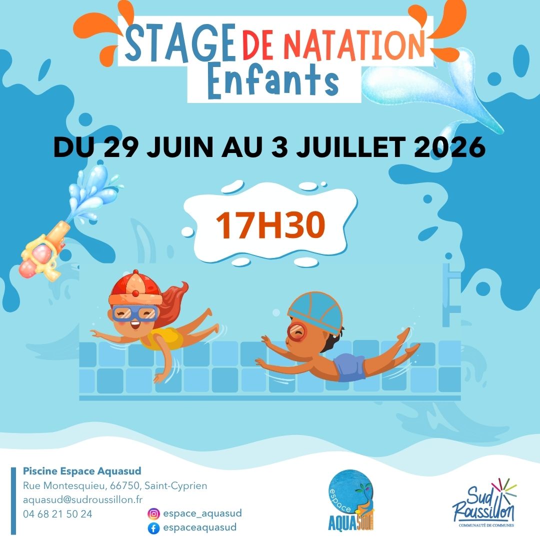 STAGE DE NATATION ENFANT PISCINE ESPACE AQUASUD