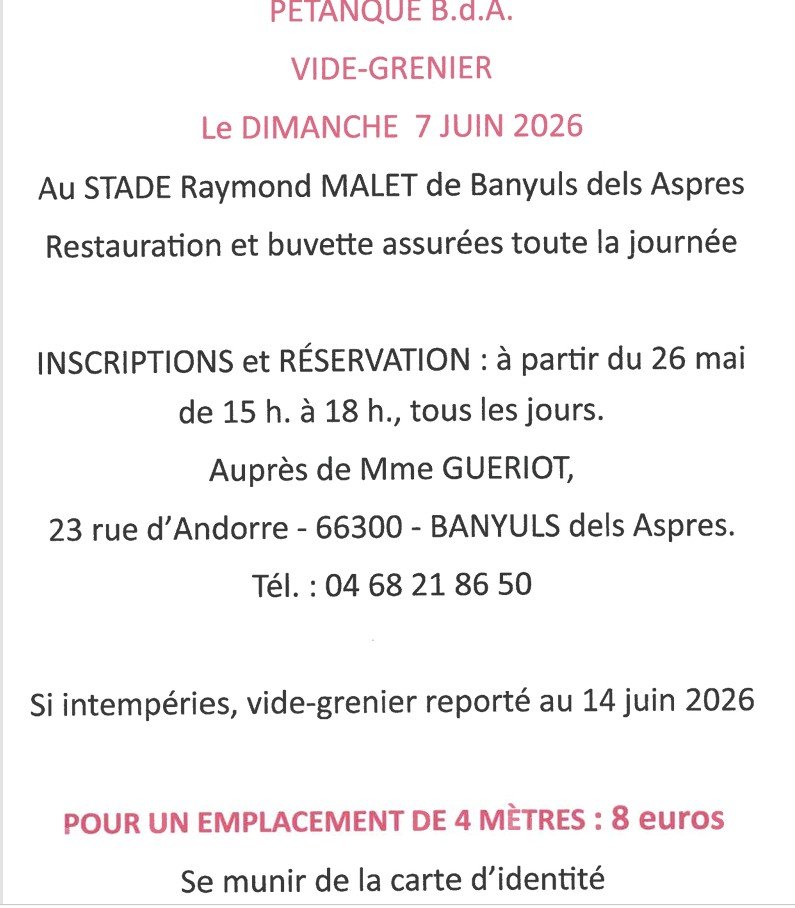 VIDE GRENIER DE LA PÉTANQUE