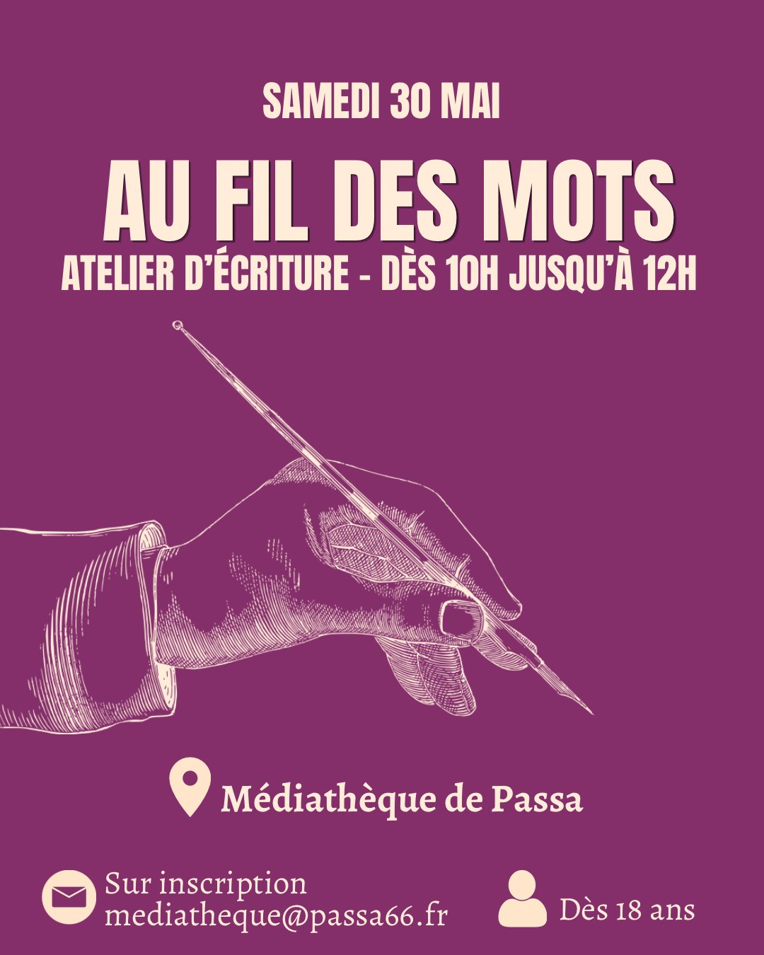 ATELIER D&rsquo;ÉCRITURE – AU FIL DES MOTS