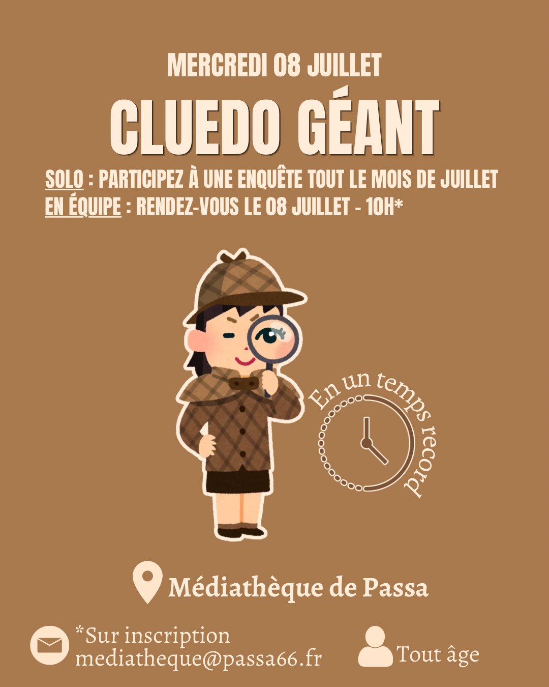 MÉDIATHÈQUE PASSA – CLUEDO GÉANT