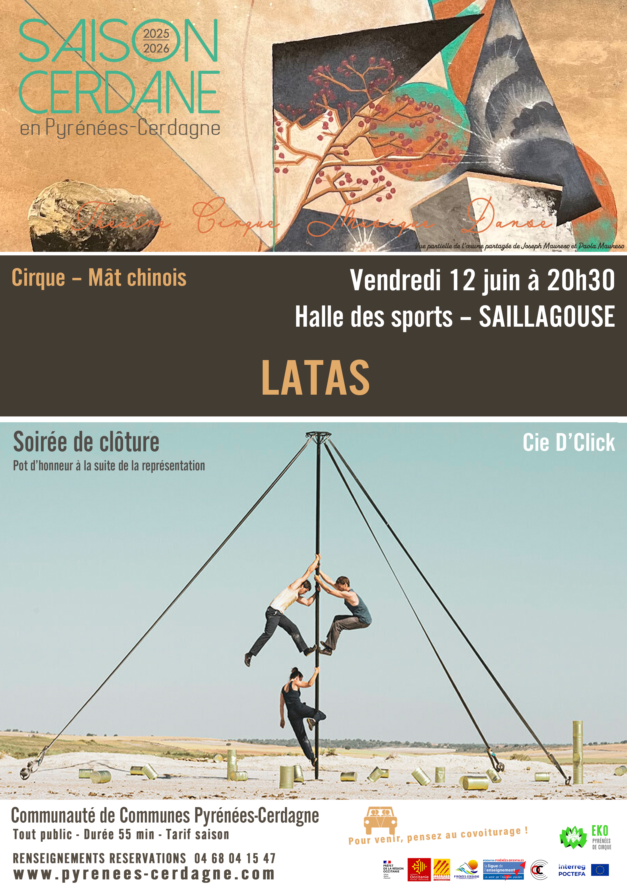 SAISON CERDANE – CIRQUE – MÂT CHINOIS: SOIRÉE DE CLÔTURE: LATAS –  SAILLAGOUSE