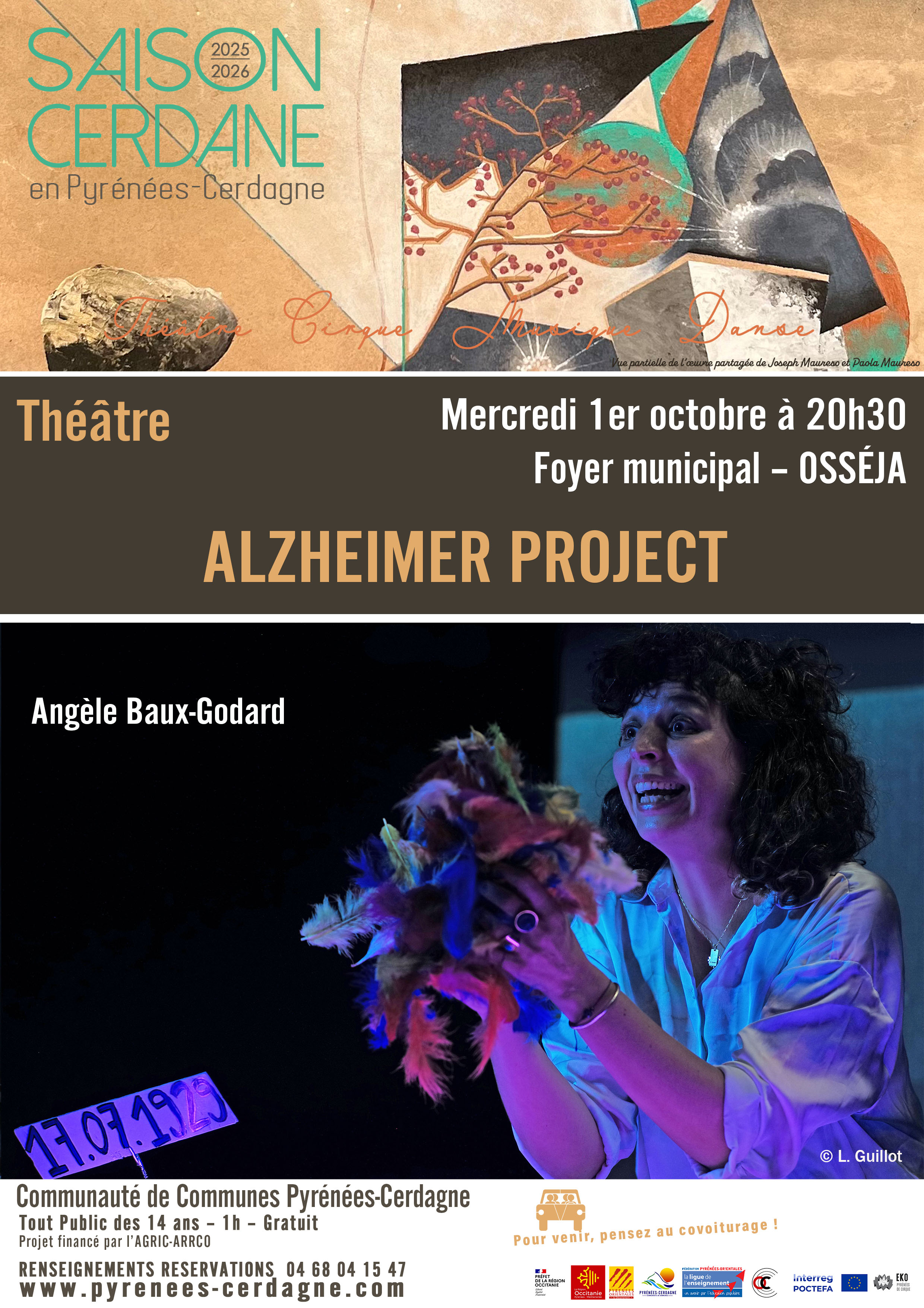 SAISON CERDANE – THÉÂTRE: ALZHEIMER PROJECT – ANGÈLE BAUX-GODARD