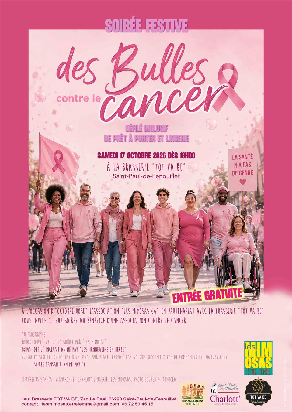 Soirée festive: Des bulles contre le cancer