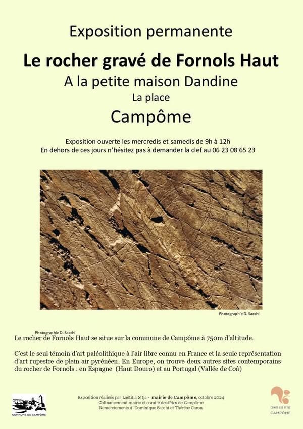 Exposition "le rocher gravé de fornols haut"