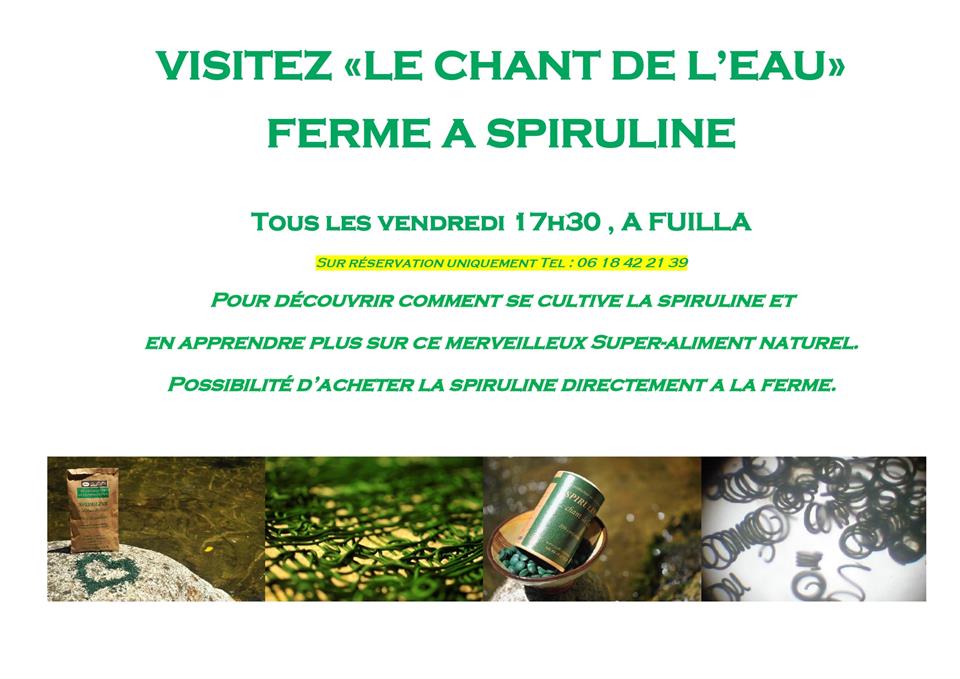 Visitez "le chant de l’eau" ferme à spiruline
