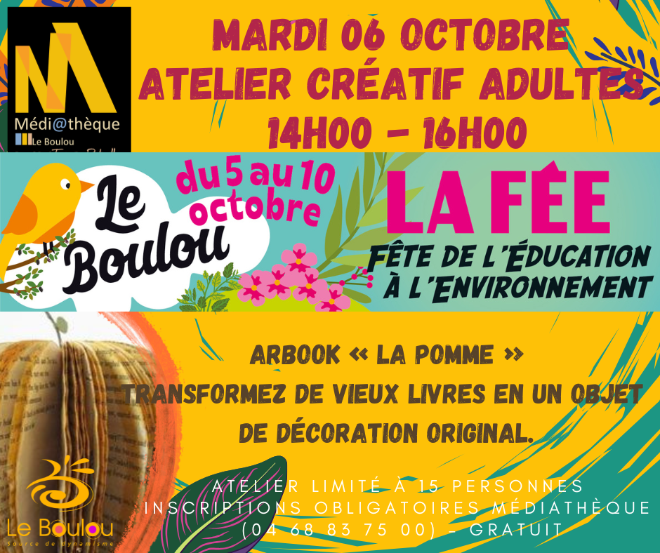 Spécial fête de l’éducation à l’environnement artbook:Recycle livres « la pomme »