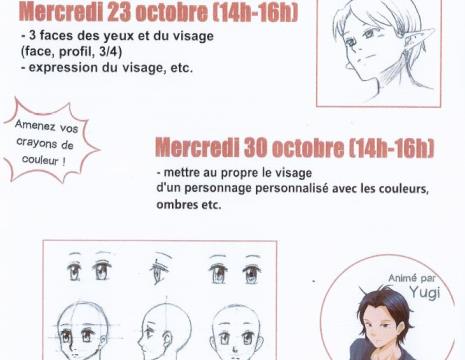 ATELIER DE DESSIN MANGA Le 23 oct 2024