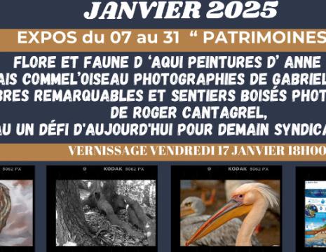 EXPOSITIONS "PATRIMOINES" Du 7 au 31 janv 2025