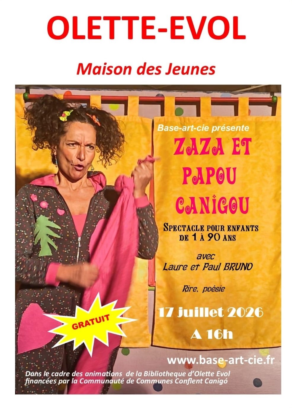 SPECTACLE : ZAZA ET PAPOU CANIGOU