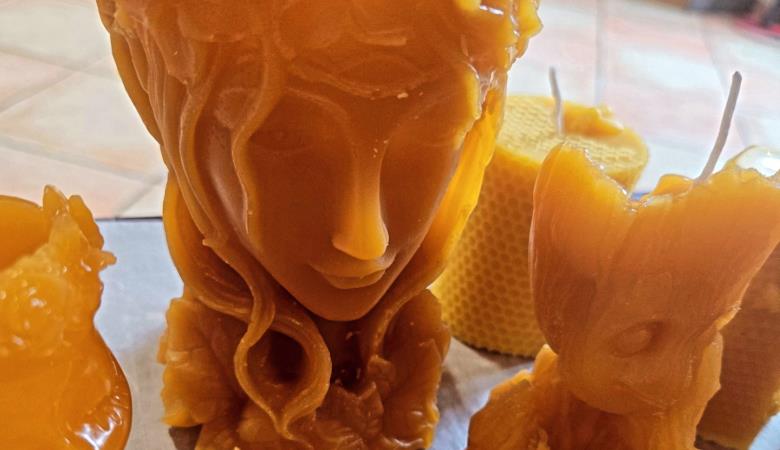 bougies à la cire d'abeilles