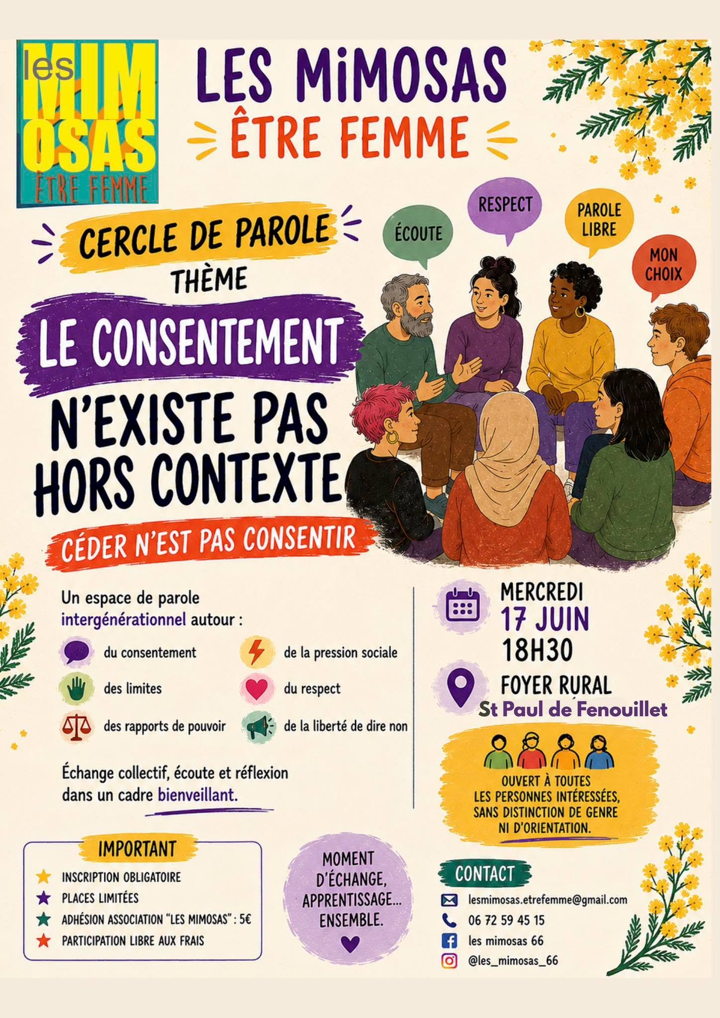 Cercle de parole sur le theme du consentement - saint paul de fenouillet