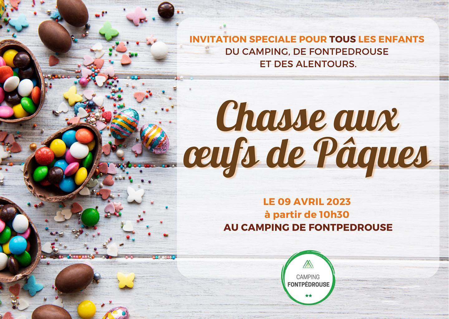 chasse aux oeufs camping fontpedrouse 9 avril-CAMPING fONTPRDROUSE