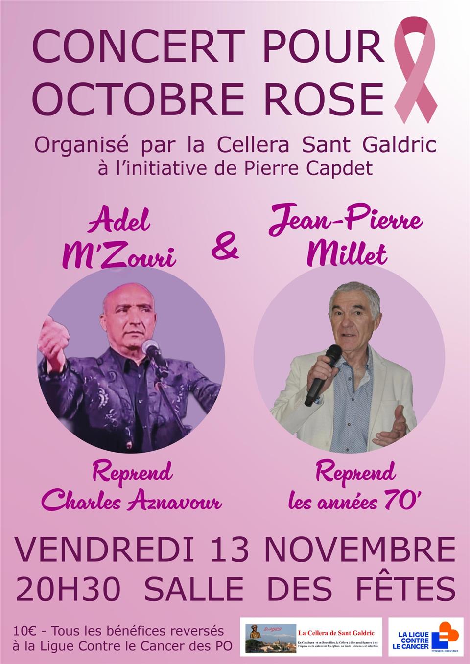Concert pour octobre rose avec adel m’zouri et jean-pierre millet
