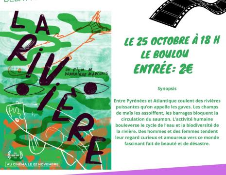 PROJECTION / DÉBAT FILM DOCUMENTAIRE "LA RIVIERE" DE DOMINIQUE... Le 25 oct 2024