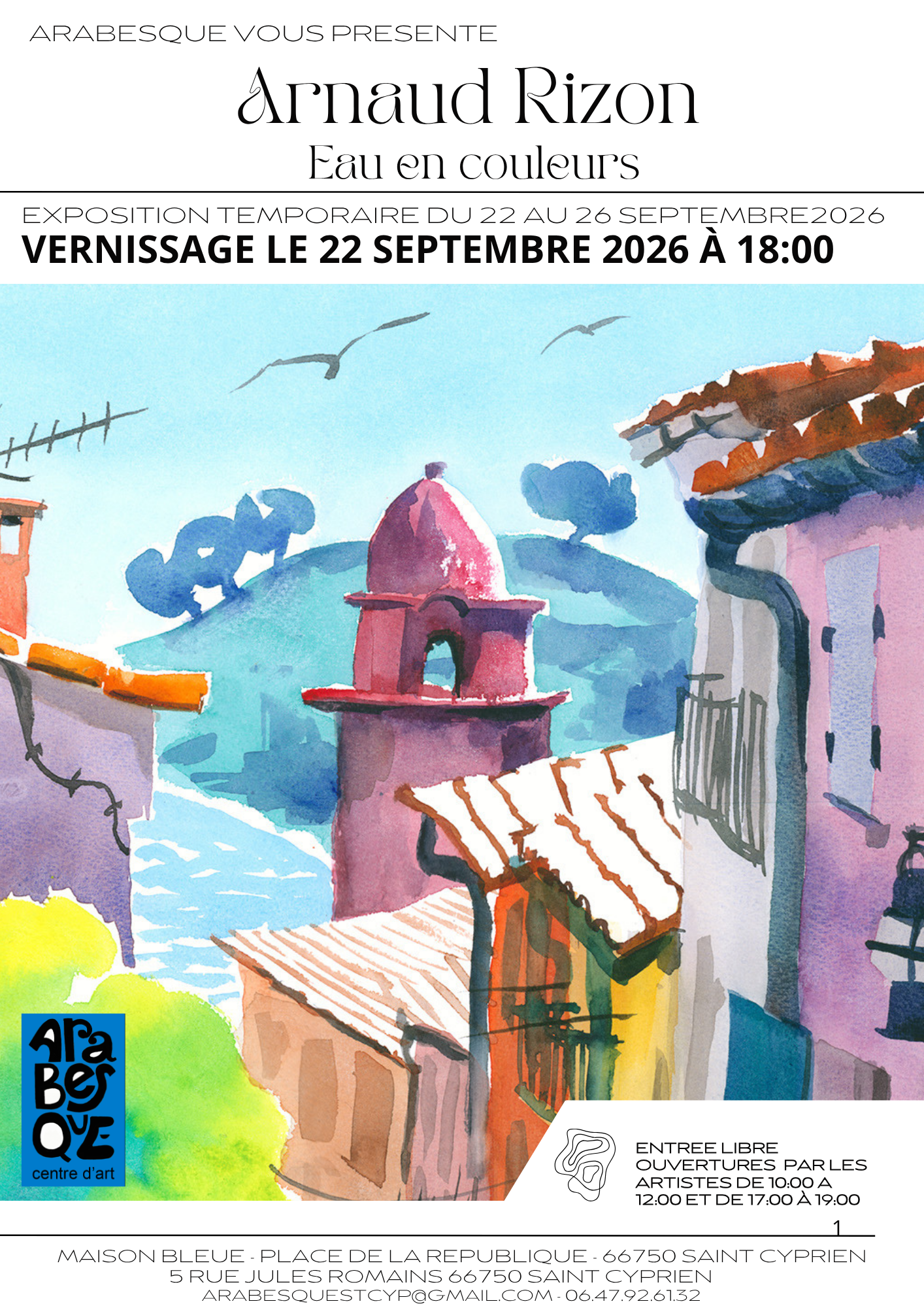 Exposition "eau en couleurs" de arnaud rizon