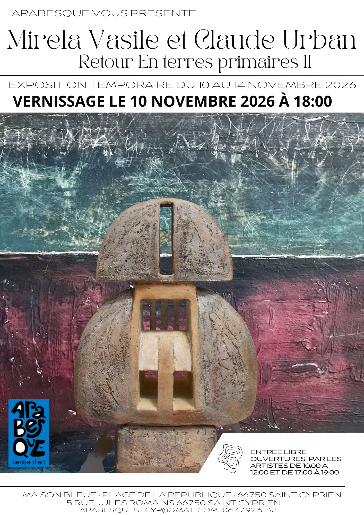 EXPOSITION « RETOUR EN TERRES PRIMAIRES II » DE MIRELA VASILE ET CLAUDE URBAN